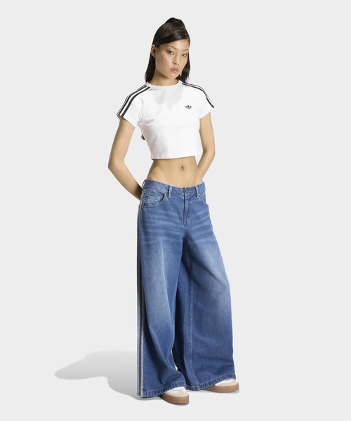 adidas(アディダス)の「SSTベビーティー / クロップド丈 / アディダスオリジナルス adidas Originals(Tシャツ/カットソー・レディース・ホワイト・SMALL/X-LARGE/XX-LARGE/LARGE/MEDIUM/X-SMALL)」の7枚目の写真