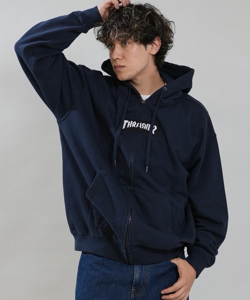 THRASHER(スラッシャー)の「【ムラサキスポーツ限定】THRASHER/スラッシャー ジップアップ パーカー 264TH1PK101(パーカー・メンズ・ヘザーグレー/ブラック/ブルー・M/L/XL)」の3枚目の写真