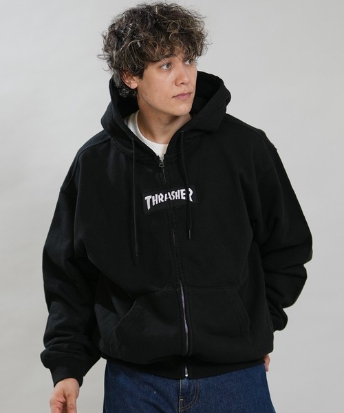 THRASHER(スラッシャー)の「【ムラサキスポーツ限定】THRASHER/スラッシャー ジップアップ パーカー 264TH1PK101(パーカー・メンズ・ヘザーグレー/ブラック/ブルー・M/L/XL)」の2枚目の写真