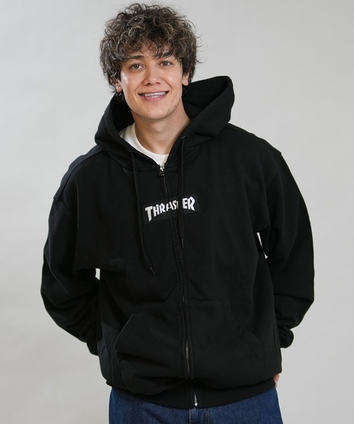 THRASHER(スラッシャー)の「【ムラサキスポーツ限定】THRASHER/スラッシャー ジップアップ パーカー 264TH1PK101(パーカー・メンズ・ヘザーグレー/ブラック/ブルー・M/L/XL)」の4枚目の写真