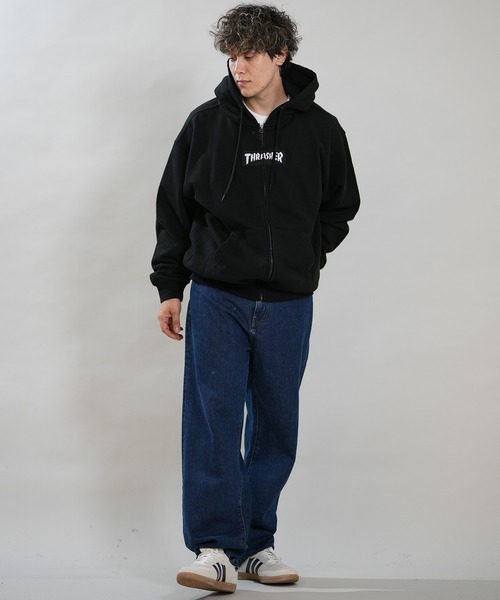 THRASHER(スラッシャー)の「【ムラサキスポーツ限定】THRASHER/スラッシャー ジップアップ パーカー 264TH1PK101(パーカー・メンズ・ヘザーグレー/ブラック/ブルー・M/L/XL)」の6枚目の写真