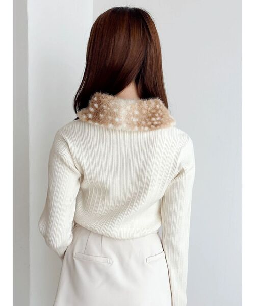 dazzlin(ダズリン)の「衿ファーコンパクトニット(ニット/セーター・レディース・ブラック/ピンク/オフホワイト・FREE)」の12枚目の写真