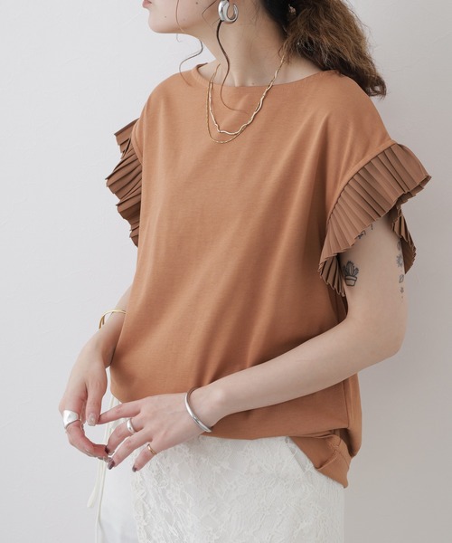 袖異素材プルオーバー 半袖（Tシャツ/カットソー）｜LUCA（ルカ）の