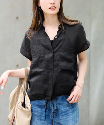 ≪WEB限定+一部店舗≫フィブリルラミーキャップスリーブドロストシャツ