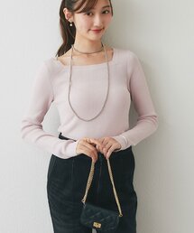 La boutique BonBon | 【お気に入り総選挙2位!・美人見えニット】スクエアネックリブニット(ニット/セーター)