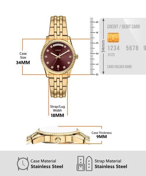 FOSSIL（フォッシル）の「フォッシル 腕時計 レディース アナログ ステンレス ES5514（アナログ腕時計・レディース・ゴールド・FREE）」の5枚目の写真