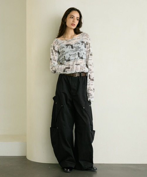 PBLIM(ページボーイリム)の「《UNISEX》ボリュームワイドカーゴパンツ(カーゴパンツ・レディース・ブラック/カーキ・LARGE/MEDIUM)」の13枚目の写真
