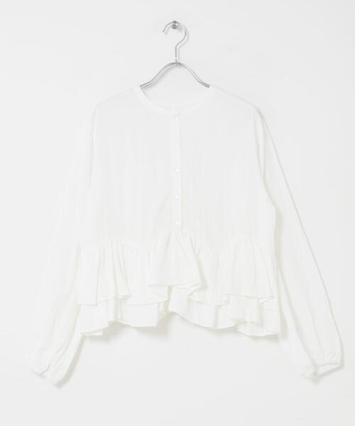 URBAN RESEARCH ROSSO WOMEN(アーバンリサーチ ロッソ)の「『WEB限定』フリルヘムブラウス(シャツ/ブラウス・レディース・ブルー系その他/ブラック/オフホワイト・FREE)」の7枚目の写真