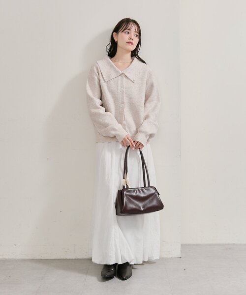 mystic(ミスティック)の「【ZOZO限定REVIVAL】26AW襟付きプレートニットカーディガン(カーディガン/ボレロ・レディース・グレー/アイボリー/ベージュ・FREE)」の12枚目の写真