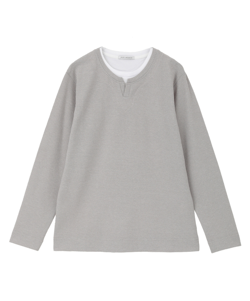 MEN'S MELROSE(メンズメルローズ)の「リンクスストライプカノコ キーネックTシャツ(Tシャツ/カットソー・メンズ・ブラック/ネイビー/グレー・4/3/2)」の17枚目の写真