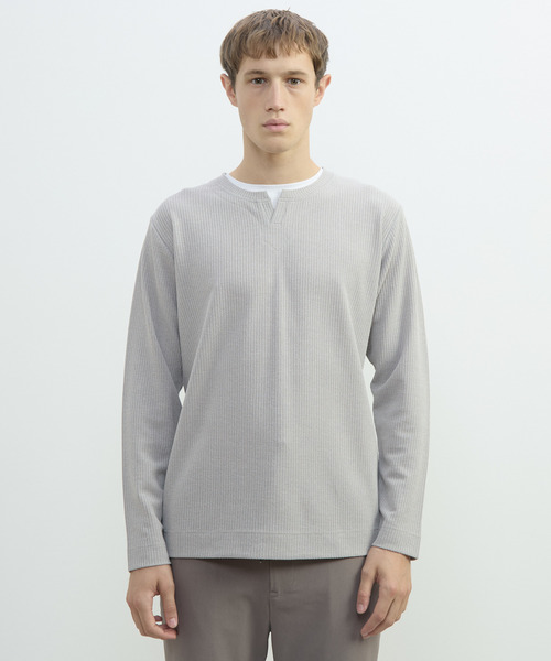MEN'S MELROSE(メンズメルローズ)の「リンクスストライプカノコ キーネックTシャツ(Tシャツ/カットソー・メンズ・ブラック/ネイビー/グレー・4/3/2)」の19枚目の写真