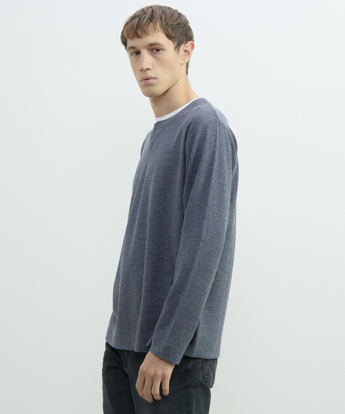 MEN'S MELROSE(メンズメルローズ)の「リンクスストライプカノコ キーネックTシャツ(Tシャツ/カットソー・メンズ・ブラック/ネイビー/グレー・4/3/2)」の15枚目の写真