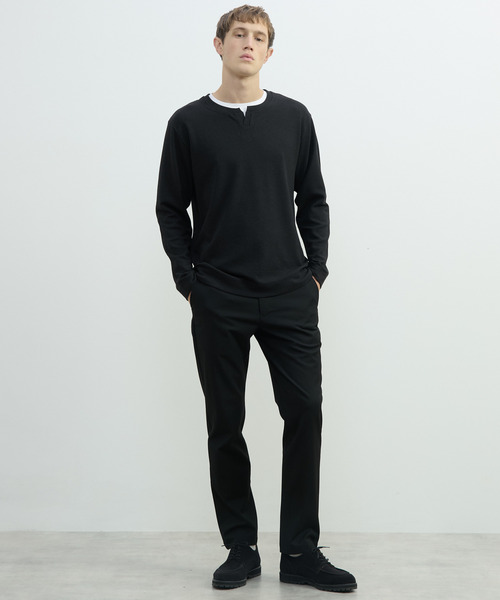 MEN'S MELROSE(メンズメルローズ)の「リンクスストライプカノコ キーネックTシャツ(Tシャツ/カットソー・メンズ・ブラック/ネイビー/グレー・4/3/2)」の14枚目の写真
