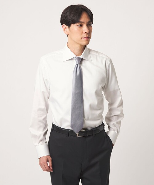 A DAY IN THE LIFE UNITED ARROWS(アデイインザライフユナイテッドアローズ)の「ヘリンボーン ワイドカラー レギュラーフィット シャツ-イージーケア-<A DAY IN THE LIFE>(シャツ/ブラウス・メンズ・ロイヤルブルー/ホワイト・38cm/37cm/41cm/40cm/42cm/39cm)」の1枚目の写真