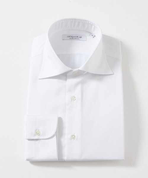 A DAY IN THE LIFE UNITED ARROWS(アデイインザライフユナイテッドアローズ)の「ヘリンボーン ワイドカラー レギュラーフィット シャツ-イージーケア-<A DAY IN THE LIFE>(シャツ/ブラウス・メンズ・ロイヤルブルー/ホワイト・38cm/37cm/41cm/40cm/42cm/39cm)」の4枚目の写真