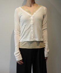 CLANE CURVED NECK LAYERED SET TOPS
