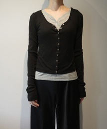 CLANE CURVED NECK LAYERED SET TOPS