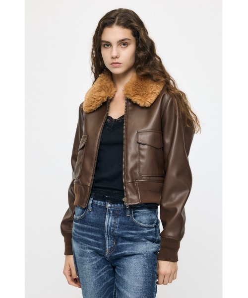 MOUSSY(マウジー)の「【26年AW新作】G-1 ジャケット(ミリタリージャケット・レディース・キャメル/ブラック・2/1)」の2枚目の写真