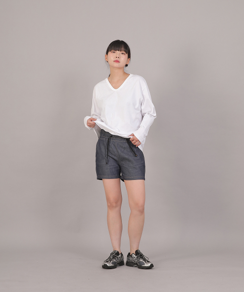 SAINTCREW（セントクルー）の「オーバーサイズ16sコットンVネック長袖TシャツCOL-8A19ホワイト（Tシャツ/カットソー・レディース・その他・FREE）」の8枚目の写真
