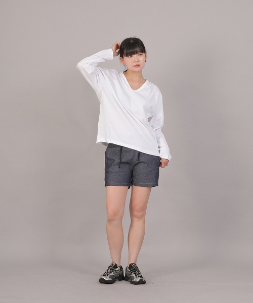 SAINTCREW（セントクルー）の「オーバーサイズ16sコットンVネック長袖TシャツCOL-8A19ホワイト（Tシャツ/カットソー・レディース・その他・FREE）」の13枚目の写真