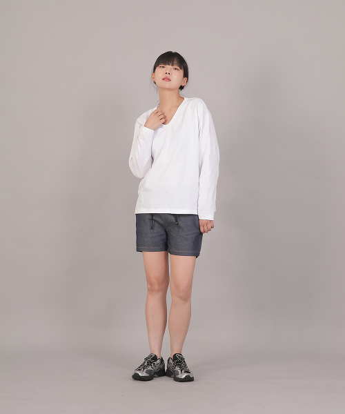 SAINTCREW（セントクルー）の「オーバーサイズ16sコットンVネック長袖TシャツCOL-8A19ホワイト（Tシャツ/カットソー・レディース・その他・FREE）」の14枚目の写真