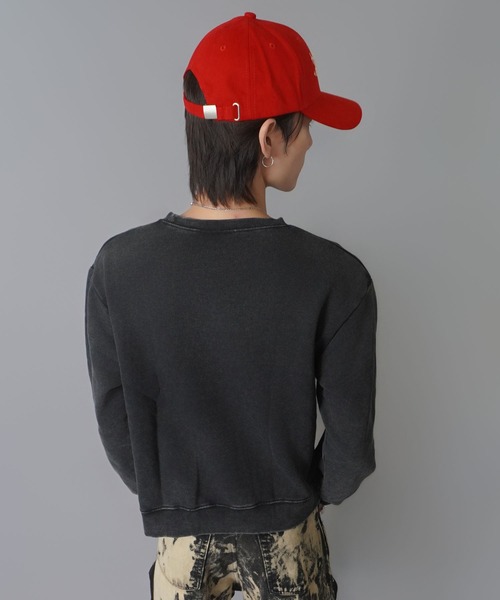 SPINNS(スピンズ)の「短丈ピグメント加工スウェット/メッセージロゴ/ユニセックス(スウェット・メンズ・ウッドランド/ブラック/ピンク/ブラウン・ONESIZE)」の12枚目の写真