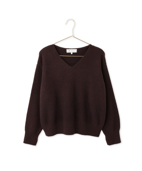ROPE' PICNIC(ロペピクニック)の「【WEB限定】スフレニット Vネックコンパクトプルオーバー(ニット/セーター・レディース・ダークブラウン/サックスブルー/ピンク/オレンジ/クリーム/キナリ・FREE)」の2枚目の写真