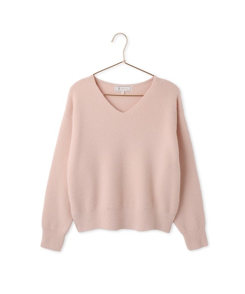 ROPE' PICNIC(ロペピクニック)の「【WEB限定】スフレニット Vネックコンパクトプルオーバー(ニット/セーター・レディース・ダークブラウン/サックスブルー/ピンク/オレンジ/クリーム/キナリ・FREE)」の5枚目の写真