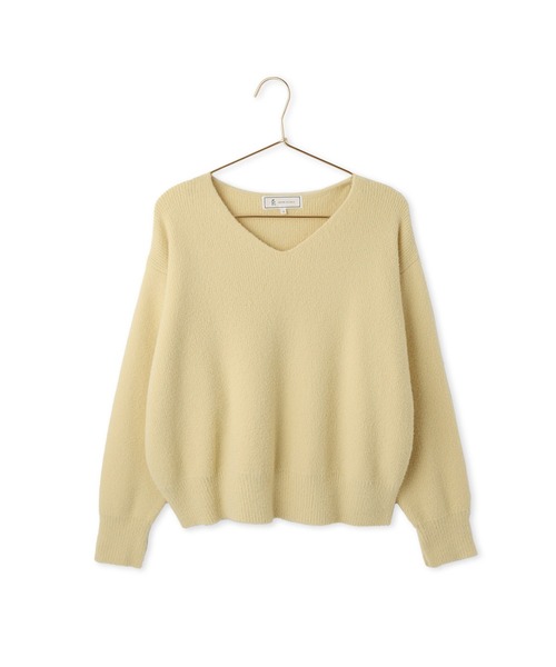ROPE' PICNIC(ロペピクニック)の「【WEB限定】スフレニット Vネックコンパクトプルオーバー(ニット/セーター・レディース・ダークブラウン/サックスブルー/ピンク/オレンジ/クリーム/キナリ・FREE)」の3枚目の写真