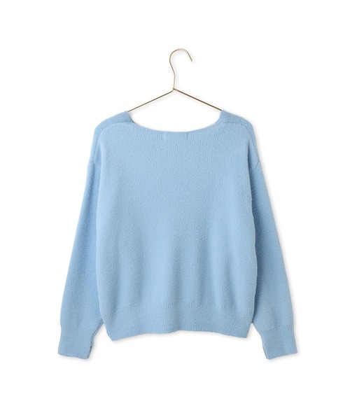 ROPE' PICNIC(ロペピクニック)の「【WEB限定】スフレニット Vネックコンパクトプルオーバー(ニット/セーター・レディース・ダークブラウン/サックスブルー/ピンク/オレンジ/クリーム/キナリ・FREE)」の8枚目の写真