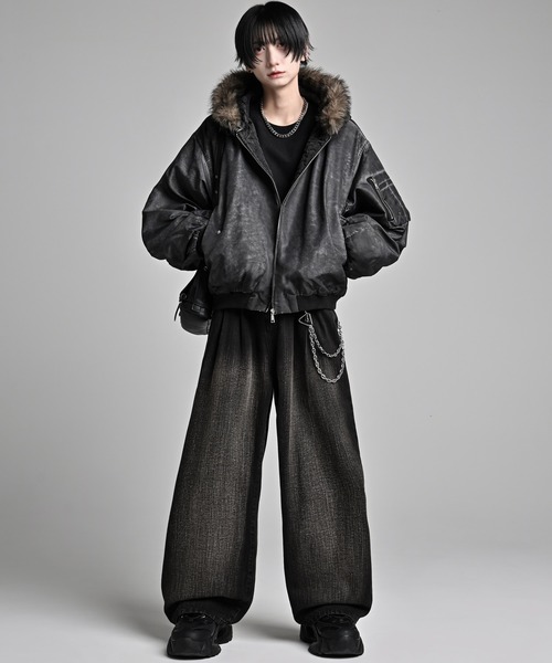 ADRER（アドラー）の「Detachable Fur Hoodie MA-1 / デタッチャブルファーフーディーMA-1（MA-1・メンズ・グレー・S/L/M/XS）」の8枚目の写真