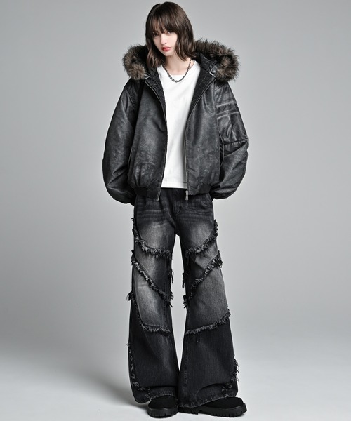 ADRER（アドラー）の「Detachable Fur Hoodie MA-1 / デタッチャブルファーフーディーMA-1（MA-1・メンズ・グレー・S/L/M/XS）」の12枚目の写真