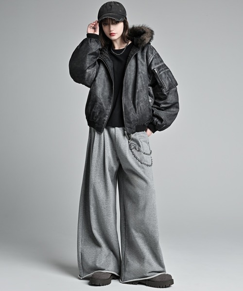 ADRER（アドラー）の「Detachable Fur Hoodie MA-1 / デタッチャブルファーフーディーMA-1（MA-1・メンズ・グレー・S/L/M/XS）」の11枚目の写真