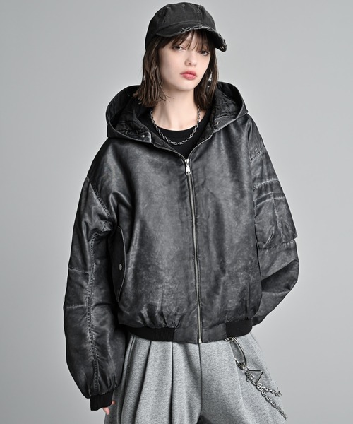 ADRER（アドラー）の「Detachable Fur Hoodie MA-1 / デタッチャブルファーフーディーMA-1（MA-1・メンズ・グレー・S/L/M/XS）」の10枚目の写真