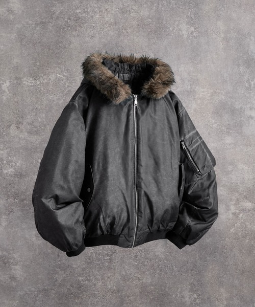 ADRER（アドラー）の「Detachable Fur Hoodie MA-1 / デタッチャブルファーフーディーMA-1（MA-1・メンズ・グレー・S/L/M/XS）」の13枚目の写真