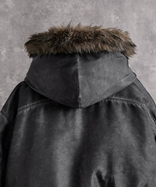ADRER（アドラー）の「Detachable Fur Hoodie MA-1 / デタッチャブルファーフーディーMA-1（MA-1・メンズ・グレー・S/L/M/XS）」の18枚目の写真