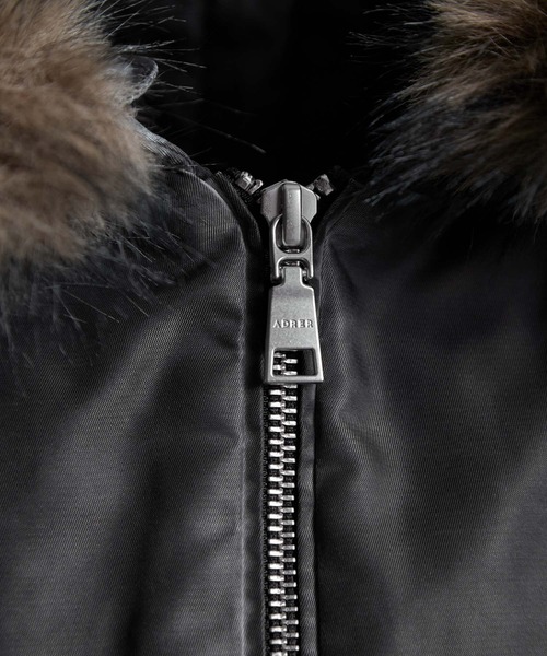 ADRER（アドラー）の「Detachable Fur Hoodie MA-1 / デタッチャブルファーフーディーMA-1（MA-1・メンズ・グレー・S/L/M/XS）」の19枚目の写真