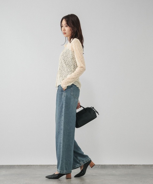 GLOBAL WORK（グローバルワーク）の「ストレッチソウレースポロエリ/1054491（シャツ/ブラウス・レディース・ネイビー/ホワイト系その他3・MEDIUM/LARGE）」の19枚目の写真