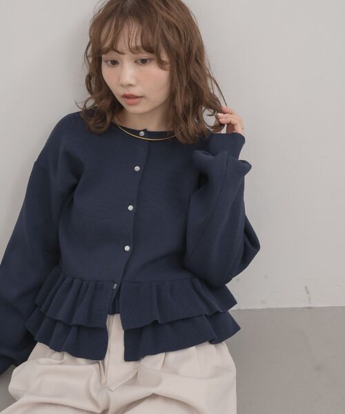 RETRO GIRL(レトロガール)の「アソートペプラムカーディガン(カーディガン/ボレロ・レディース・ブルー/ナチュラル/グレー系その他・FREE)」の21枚目の写真