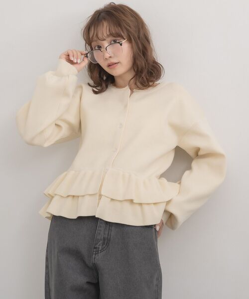 RETRO GIRL(レトロガール)の「アソートペプラムカーディガン(カーディガン/ボレロ・レディース・ブルー/ナチュラル/グレー系その他・FREE)」の17枚目の写真