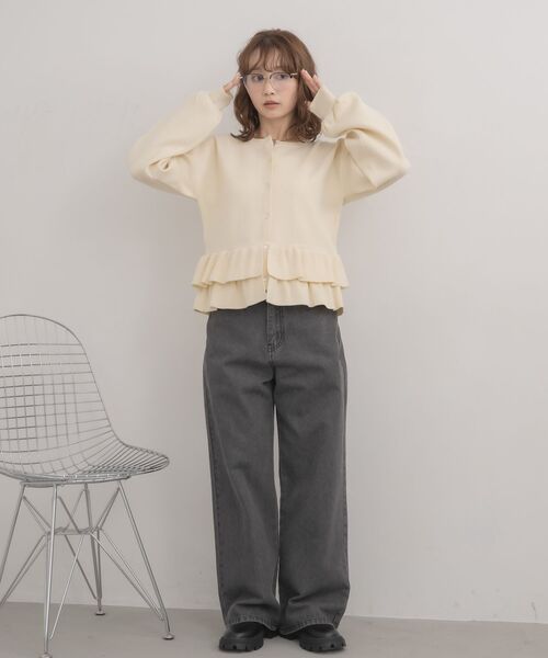 RETRO GIRL(レトロガール)の「アソートペプラムカーディガン(カーディガン/ボレロ・レディース・ブルー/ナチュラル/グレー系その他・FREE)」の18枚目の写真