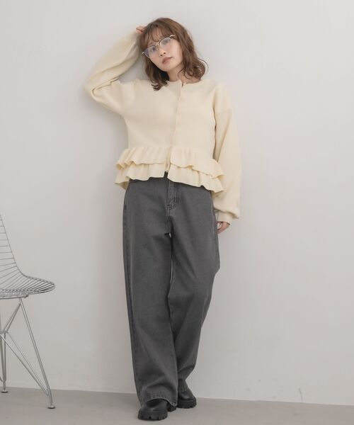 RETRO GIRL(レトロガール)の「アソートペプラムカーディガン(カーディガン/ボレロ・レディース・ブルー/ナチュラル/グレー系その他・FREE)」の8枚目の写真