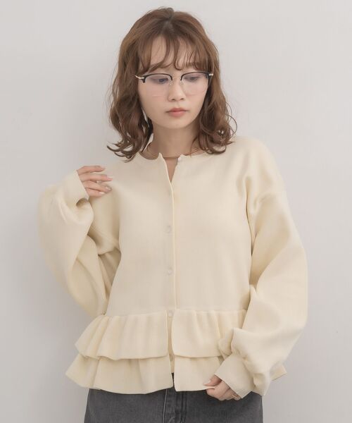 RETRO GIRL(レトロガール)の「アソートペプラムカーディガン(カーディガン/ボレロ・レディース・ブルー/ナチュラル/グレー系その他・FREE)」の9枚目の写真