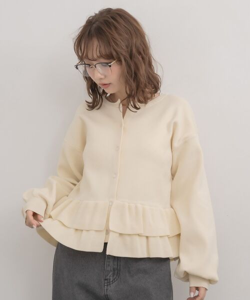 RETRO GIRL(レトロガール)の「アソートペプラムカーディガン(カーディガン/ボレロ・レディース・ブルー/ナチュラル/グレー系その他・FREE)」の10枚目の写真
