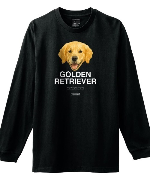 Moftique(モフティック)の「Moftique(モフティック) 長袖Tシャツ ゴールデンレトリバー 犬 ドッグ ペット アニマル プリント 袖リブ ロンT トップス レディース(Tシャツ/カットソー・レディース・ブラック/ホワイト・S/XS)」の1枚目の写真