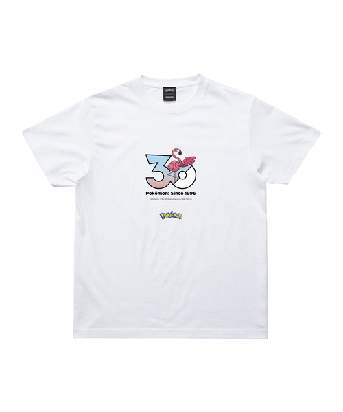 ZOZOSPOT(ゾゾスポット)の「Pokemon 30th Anniversary 1025 T-shirt 「カラミンゴ」(Tシャツ/カットソー・レディース・ホワイト・160cm/150cm/140cm/130cm/120cm/110cm/100cm/XXX-LARGE/XX-LARGE/X-LARGE/LARGE/MEDIUM/SMALL)」の1枚目の写真