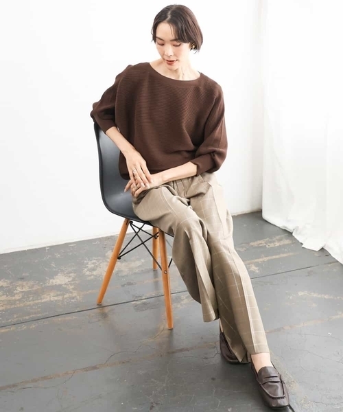 MICHEL KLEIN（ミッシェル・クラン）の「[セットアップ対応]ラメチェックワイドパンツ（その他パンツ・レディース・モカ/グレー・38）」の10枚目の写真