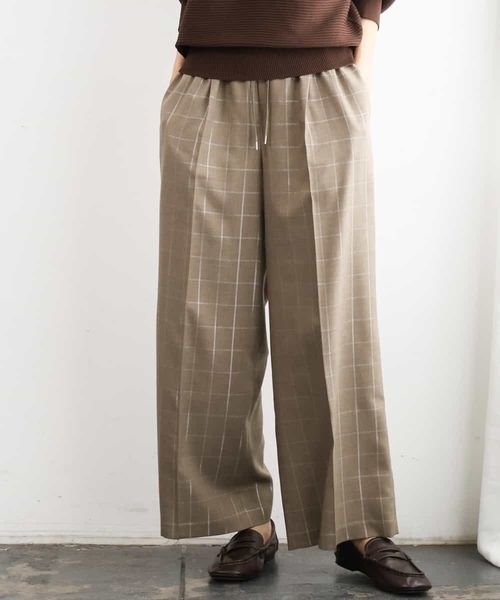 MICHEL KLEIN（ミッシェル・クラン）の「[セットアップ対応]ラメチェックワイドパンツ（その他パンツ・レディース・モカ/グレー・38）」の6枚目の写真
