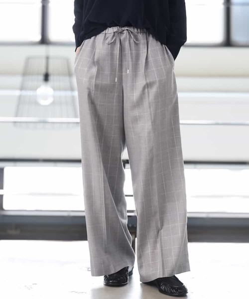 MICHEL KLEIN（ミッシェル・クラン）の「[セットアップ対応]ラメチェックワイドパンツ（その他パンツ・レディース・モカ/グレー・38）」の12枚目の写真