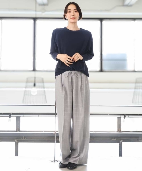 MICHEL KLEIN（ミッシェル・クラン）の「[セットアップ対応]ラメチェックワイドパンツ（その他パンツ・レディース・モカ/グレー・38）」の14枚目の写真
